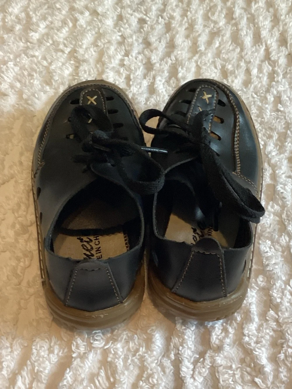 Ameta Black Kids Lace-Up Dress Shoes
